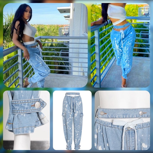 ⚡️⚡️BRAND NEW/ Retractable Ankle Cargo Jeans - Picture 1 of 12